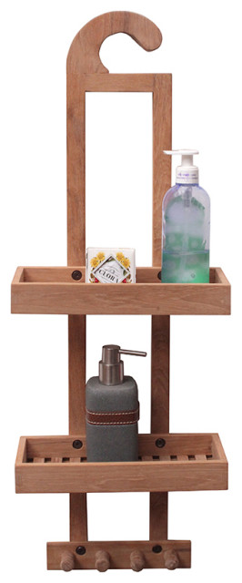 Nordic Style Natural Teak Shower Caddy