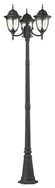 Cornerstone Central Square 3 Light Outdoor Post Lamp, Charcoal