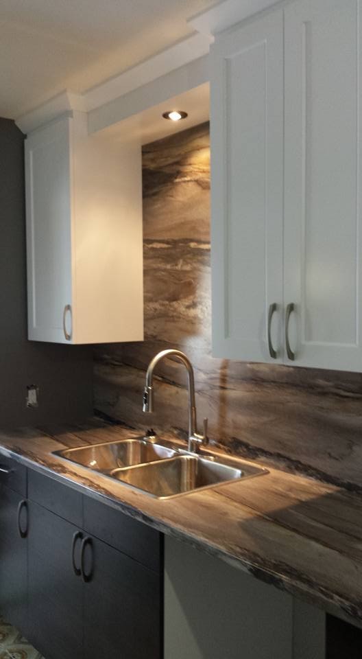 Example of a transitional home design design in Toronto