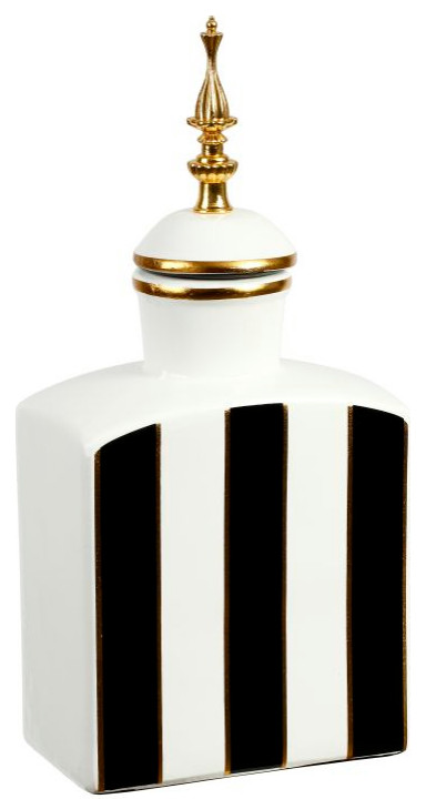 Classic Stripe Jar With Lid, Small 13"