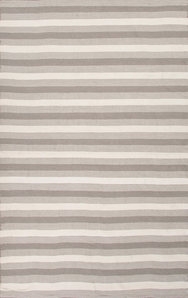 Indoor-Outdoor Easy Care Polyester Gray/Ivory Area Rug (5 x 8)