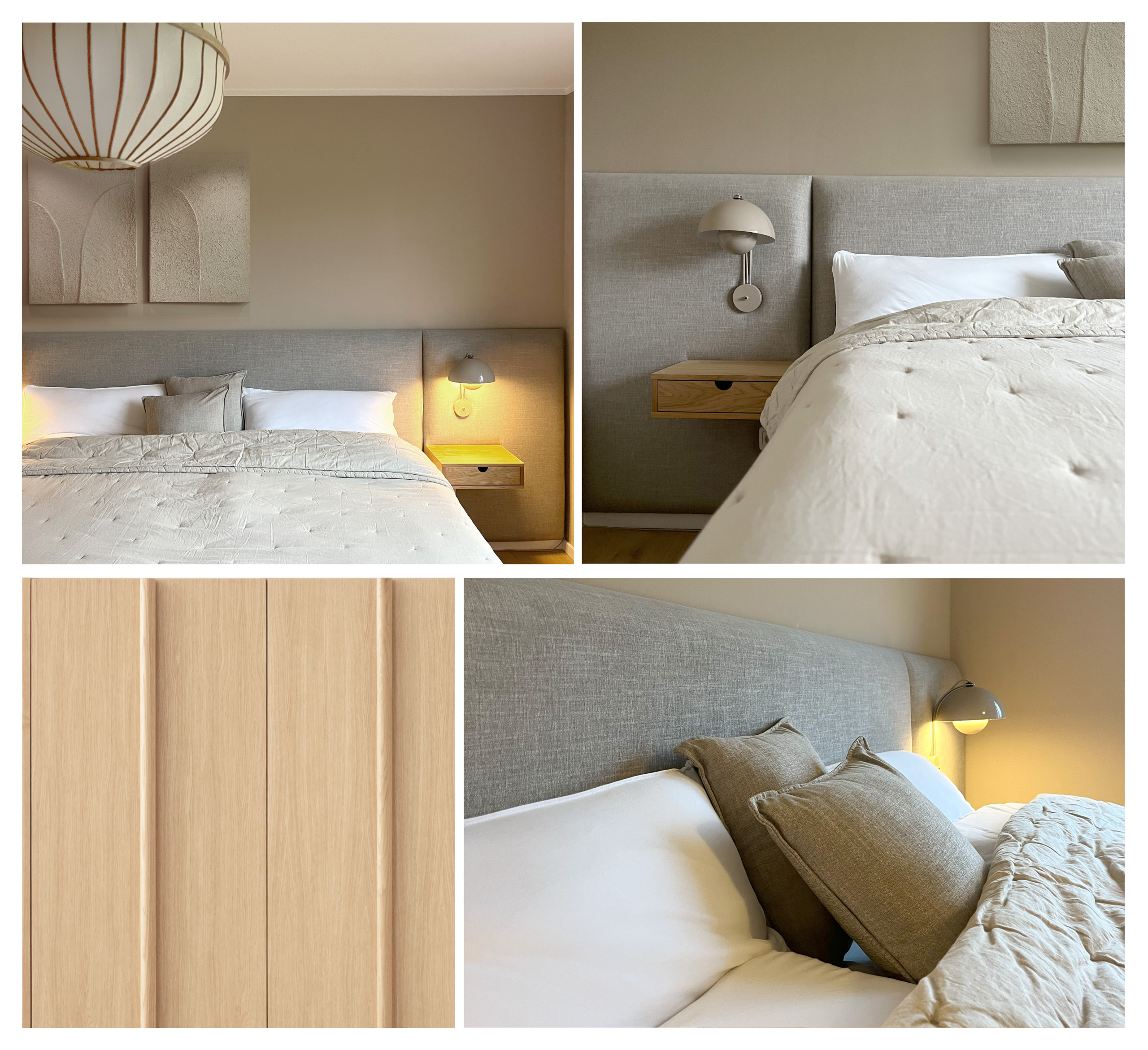 Schlafzimmer mit großem Kopfteil