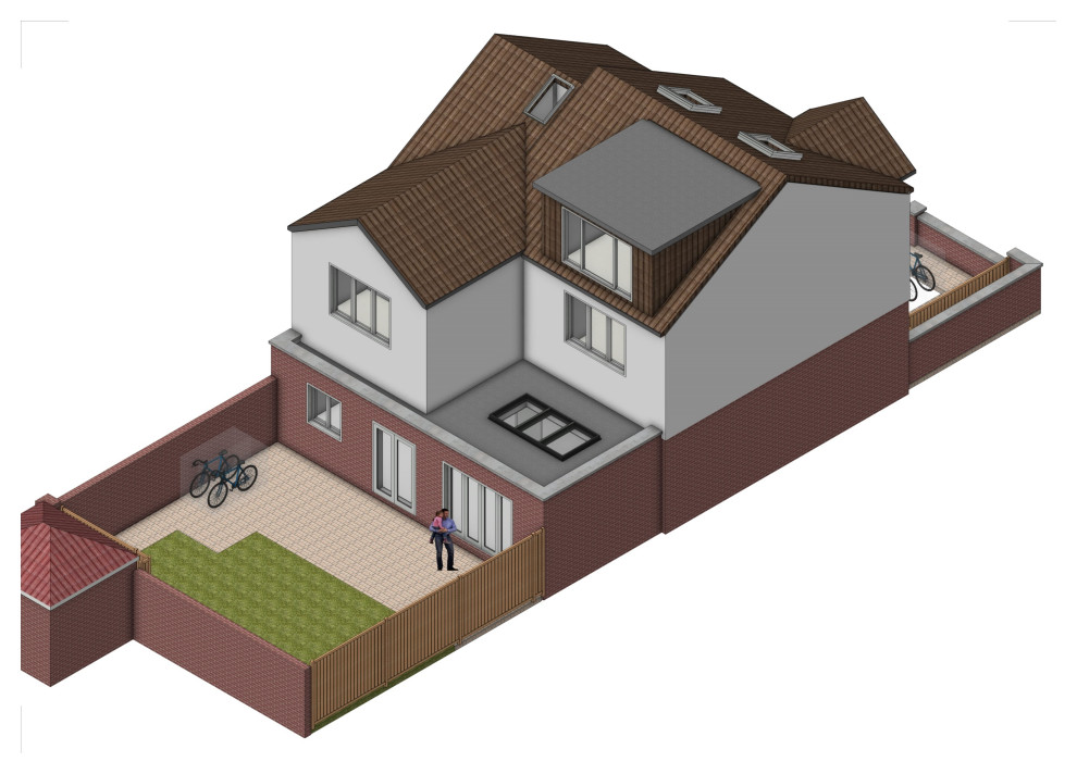 From single family house into three self-contained residential units