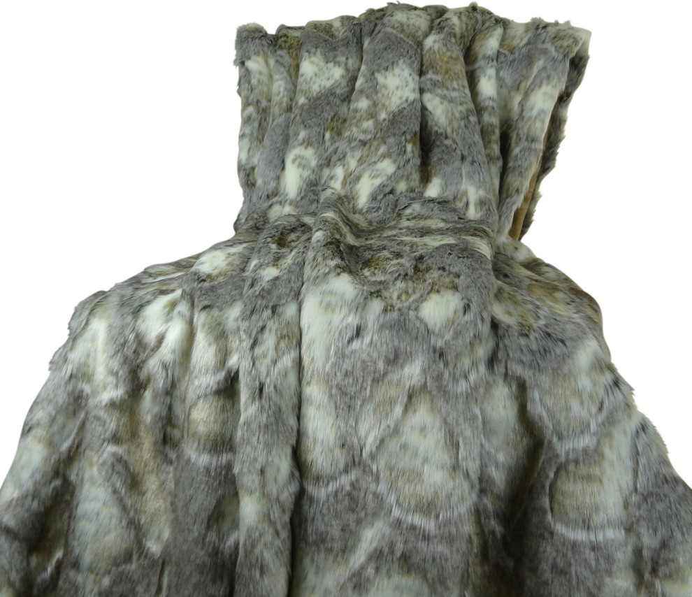 Plutus Rabbit Faux Fur Throw Blanket, 48x60
