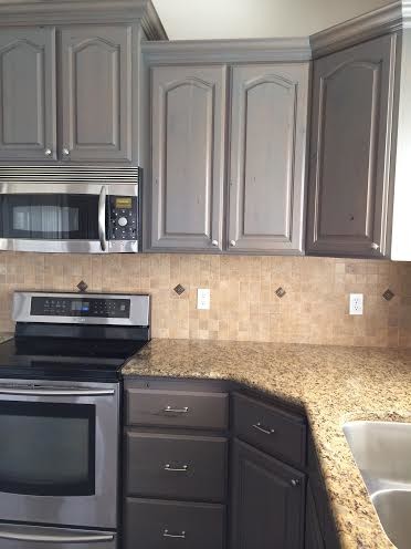 Gray Stained Kitchen Cabinets Traditional Kitchen Boise By