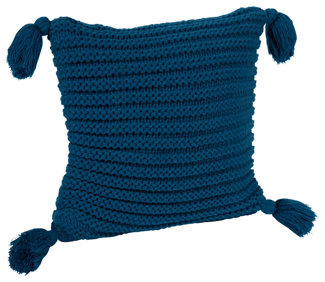 Tassey Large Knit Pillow Cover With Tassels Scandinavian