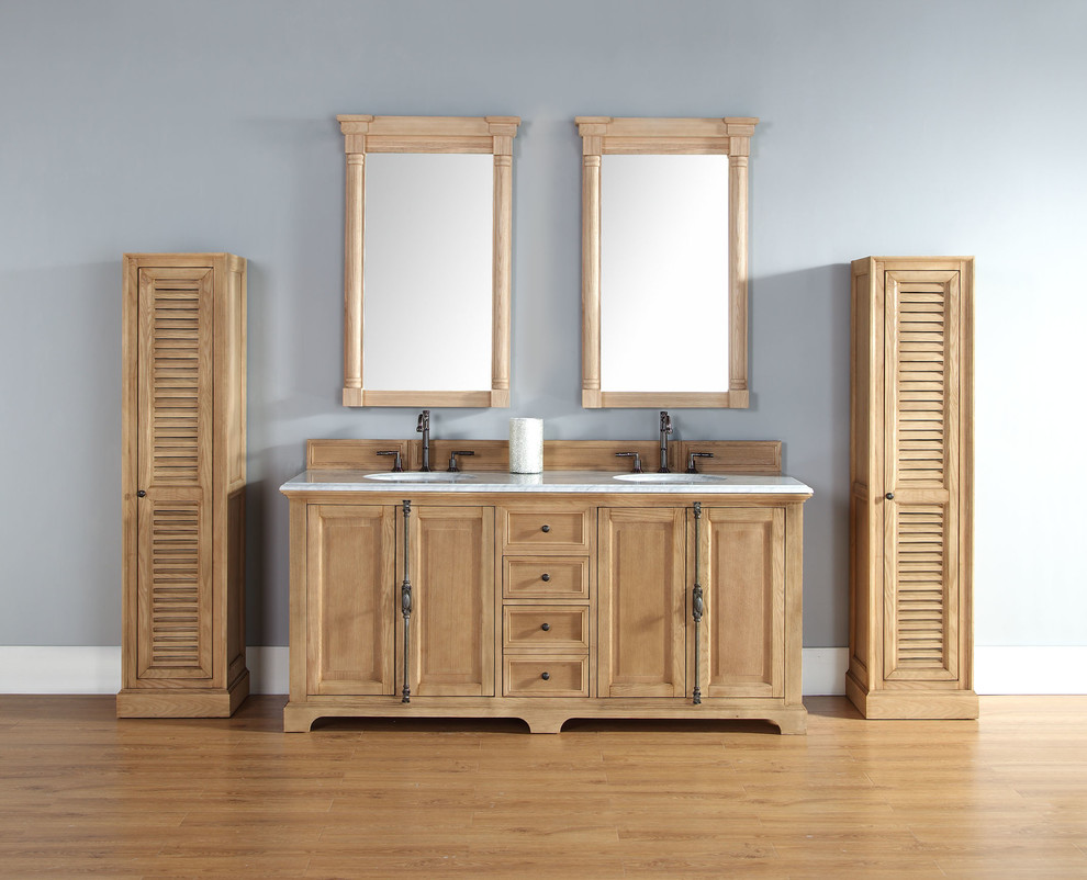 72 Inch Providence Natural Oak Double Sink Vanity