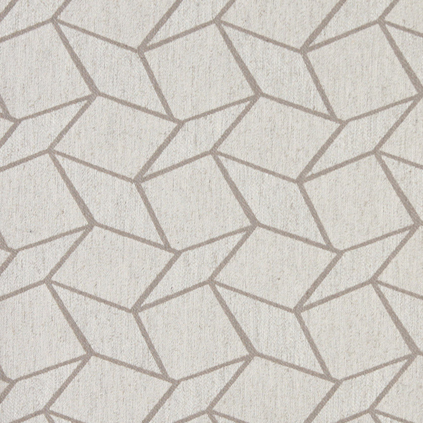 Grey and Off White Geometric Boxes Upholstery Fabric By The Yard