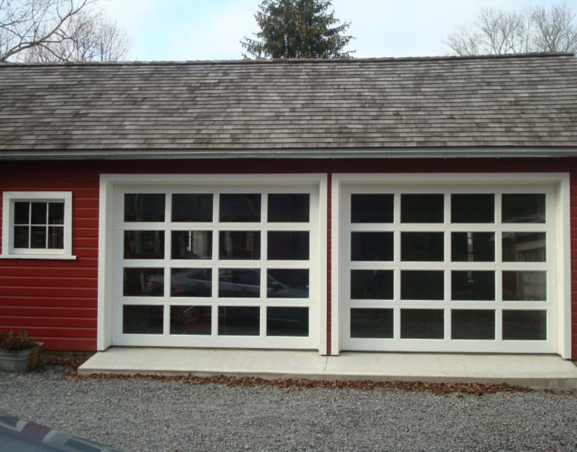Mid-sized traditional attached one-car garage in New York.