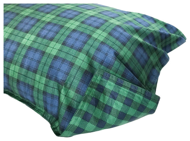 Blackwatch Plaid Sateen Comforter Set - Rustic - Comforters And