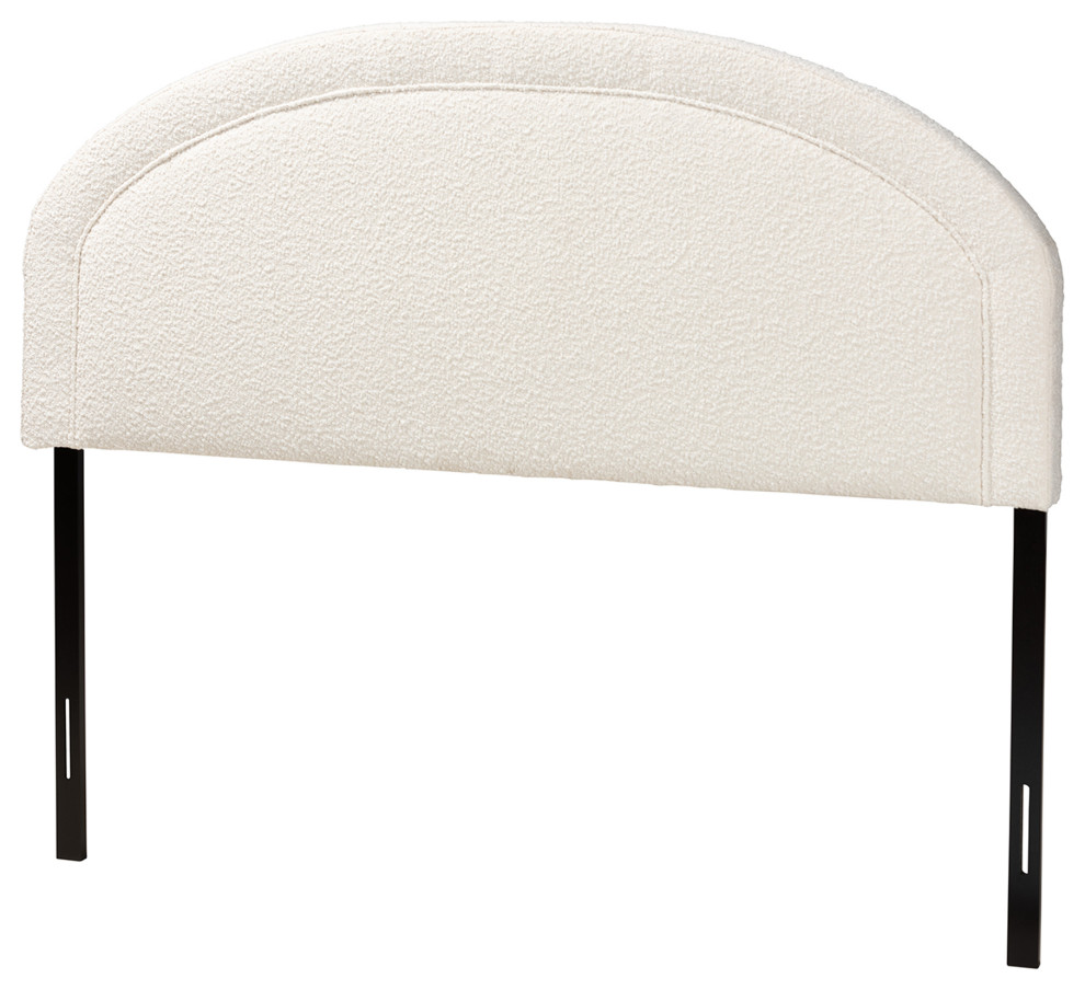 Svea Cream Boucle Queen Size Headboard Transitional Headboards by