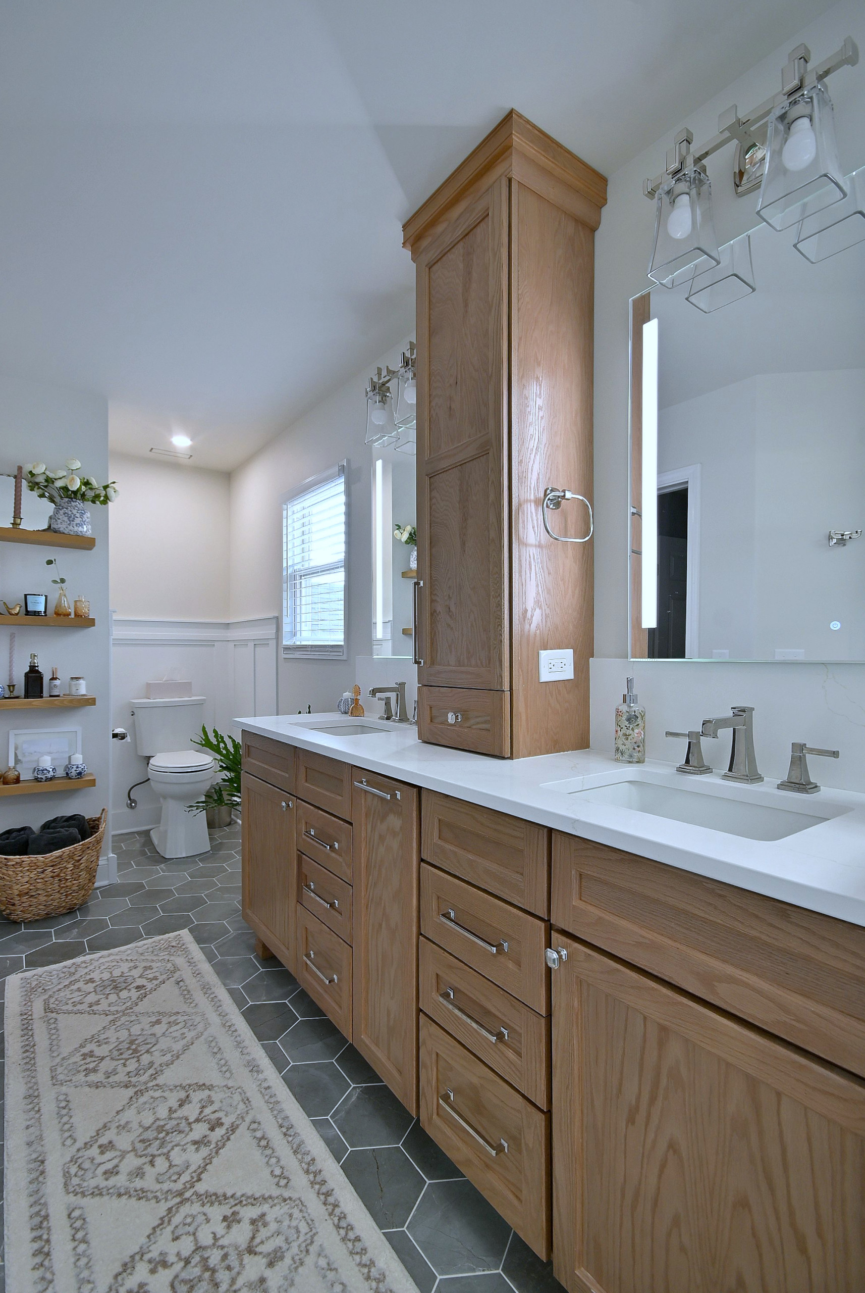 Bright Transitional Bathroom Remodel with Storage