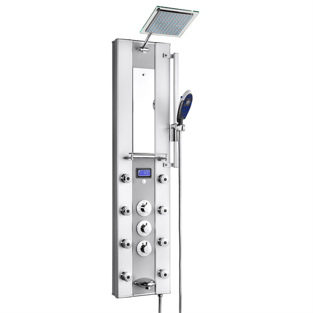 Akdy Thermostatic Aluminum Shower Panel Tower With Rainfall Akdy Thermostatic Aluminum Shower Panel Tower With Rainfall Head 52
