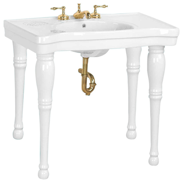 Console Sinks Black Belle Epoque Sink 4 Spindle Legs Widespread