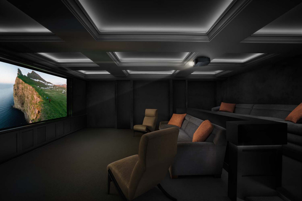Home theater - huge modern home theater idea in DC Metro