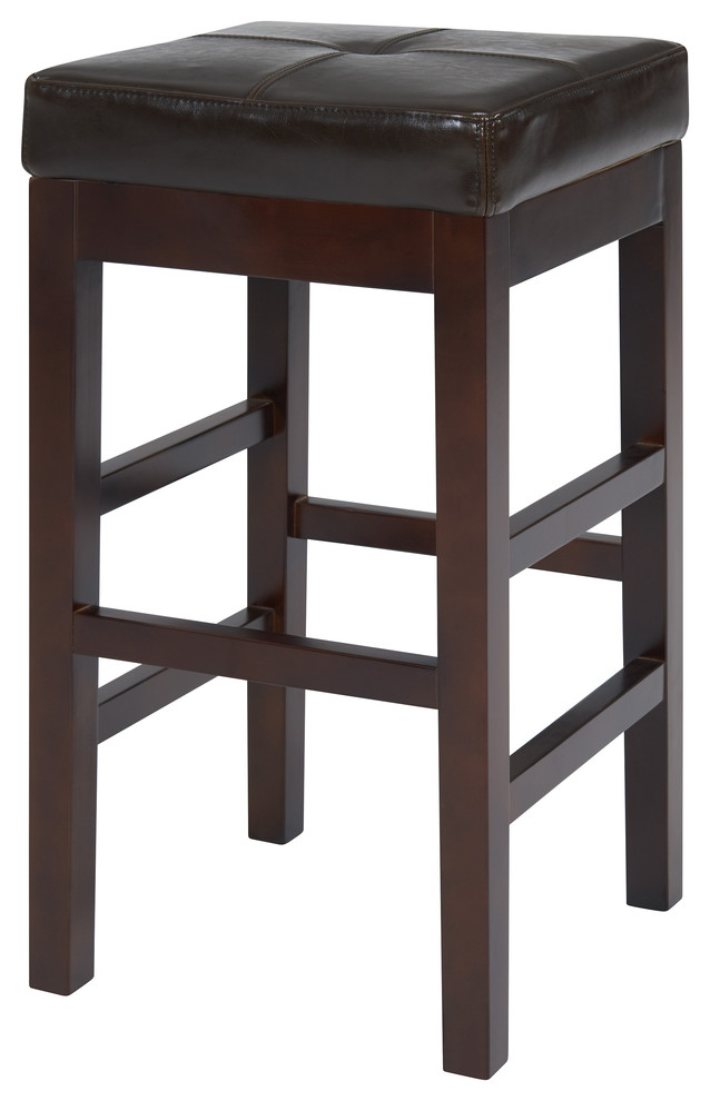 Valencia Backless Bicast Leather Counter Stool Transitional Bar Stools And Counter Stools