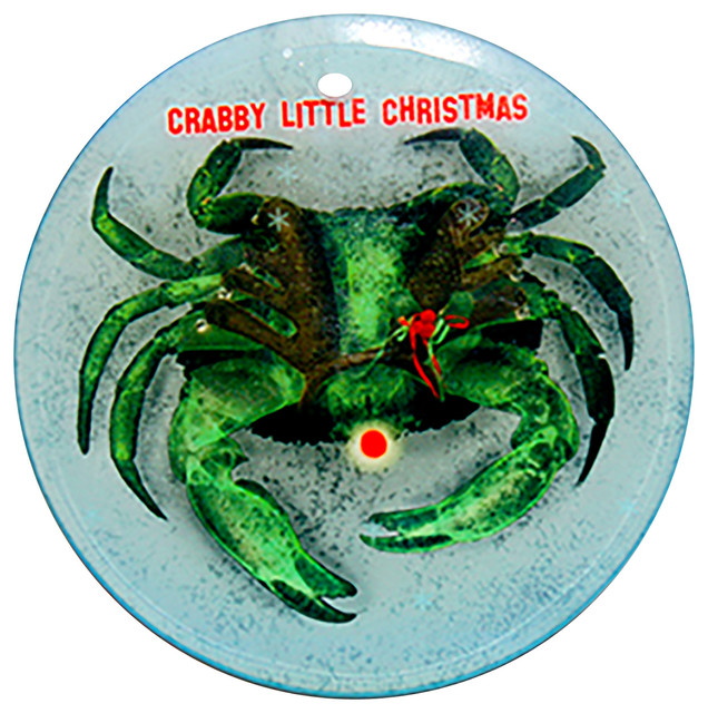 X-Ray Photograph Glass Ornament with Crabby Little Christmas Design