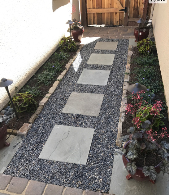 Inspiration for a small transitional courtyard gravel formal garden.