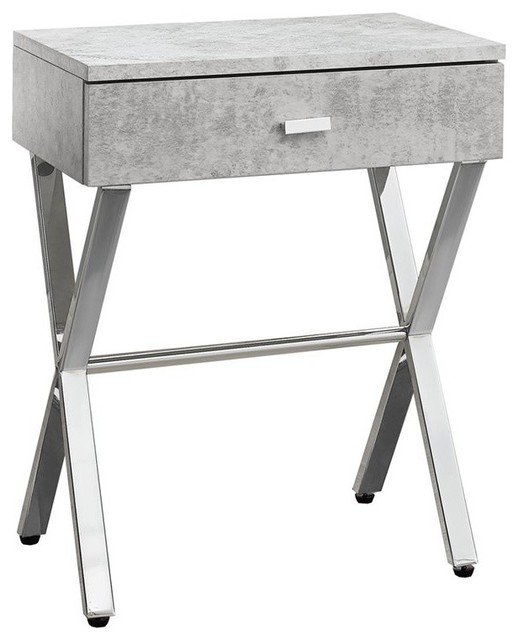 Monarch Accent Nightstand in Gray Cement - Contemporary - Nightstands