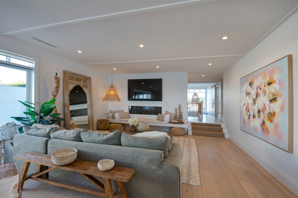 Photo of a beach style living room in Central Coast.