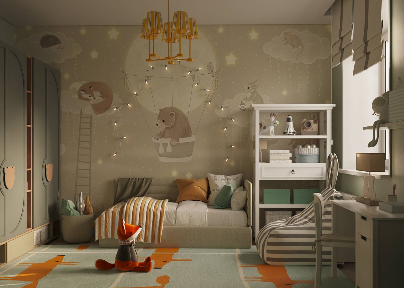 Детская в современном стиле, 15 м