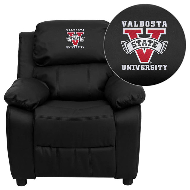 Valdosta State University Blazers Black Leather Kids Recliner with Storage Arms