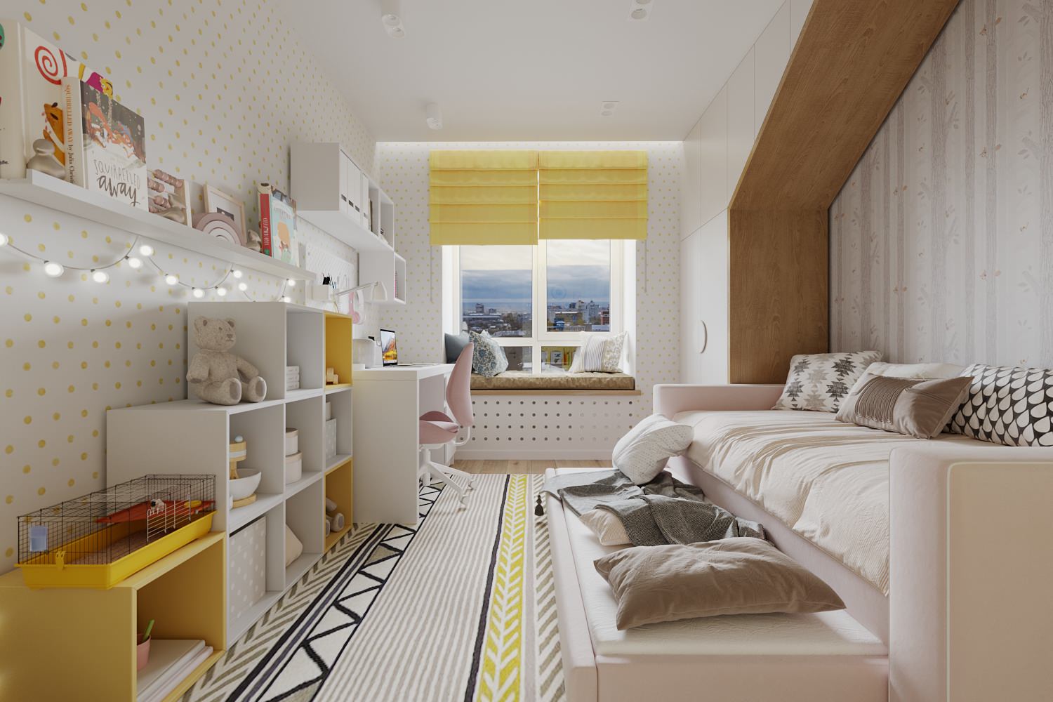 Колоритная квартира для семьи с двумя детьми (девочками)