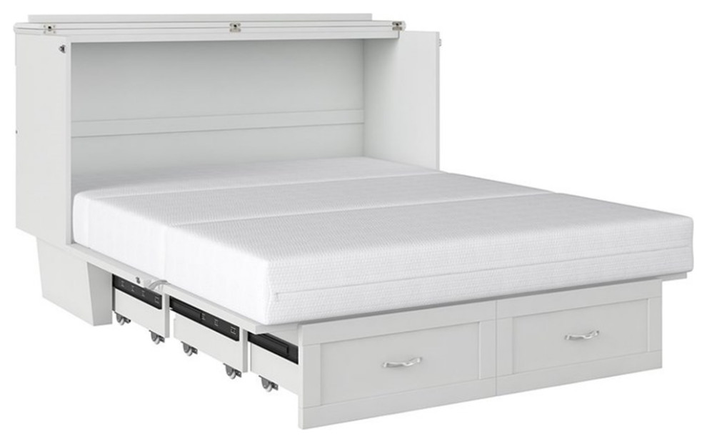 Catania Modern / Contemporary Monroe Queen Murphy Bed Chest in White ...