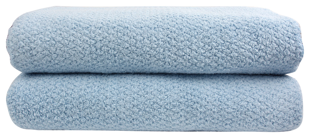 Everplush Diamond Jacquard Bath Sheet Towel Set, Set of 2, Aquamarine