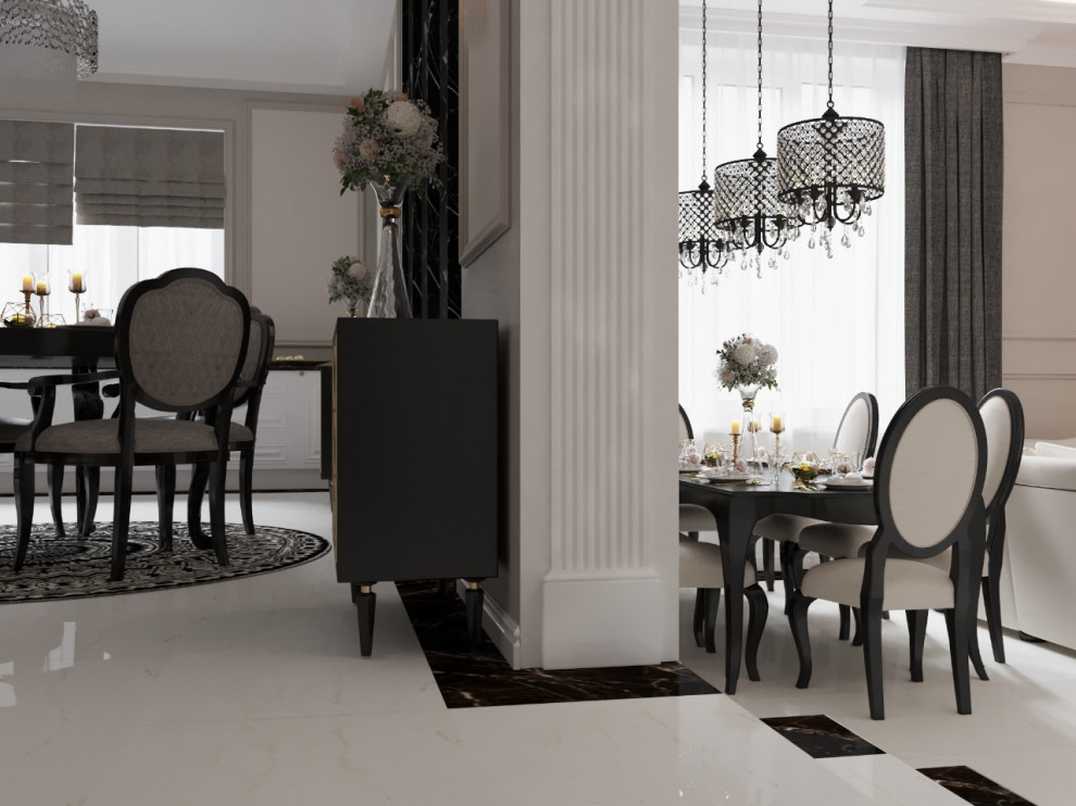 Загородный дом (кухня,гостиная) в стиле арт деко