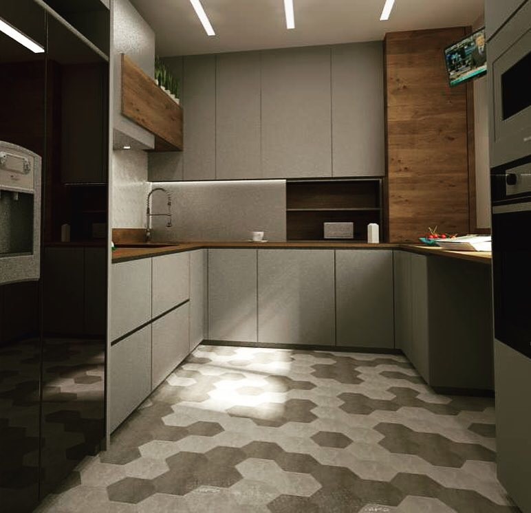 Переделка кухни. Лесная поляна. Кемерово. Визуализация.