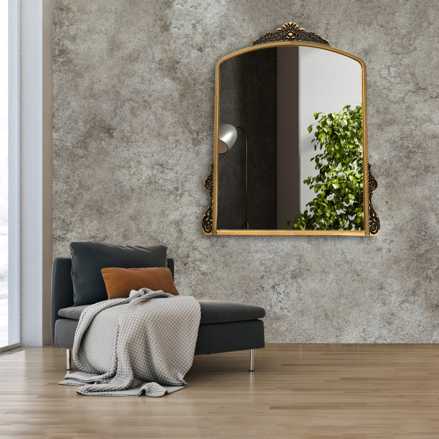 Antique French Style Wall Mirror , 41x35 Inches Mirror Traditional