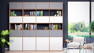 Geraumige Schrankwand In Grau Und Weiss Skandinavisch Wohnbereich Sonstige Von Mycs Individuelle Mobel