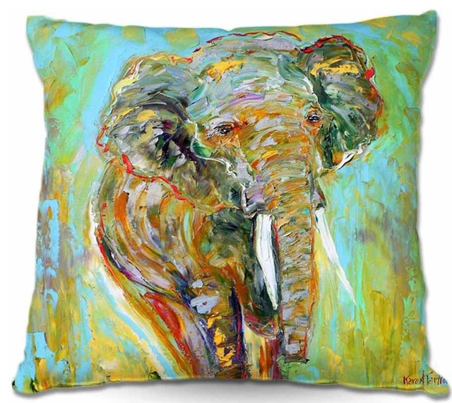 Elephant Outdoor Pillow, 16"x16"