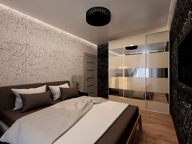 графичные обои в интерьере