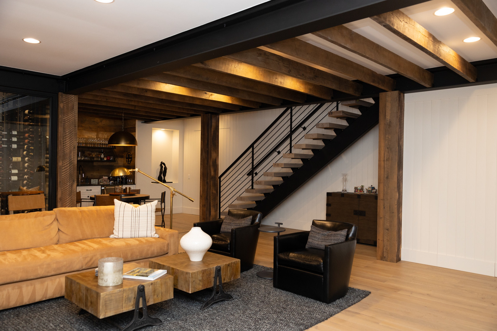 Floors, Beams, & Stairs with Steel Accents