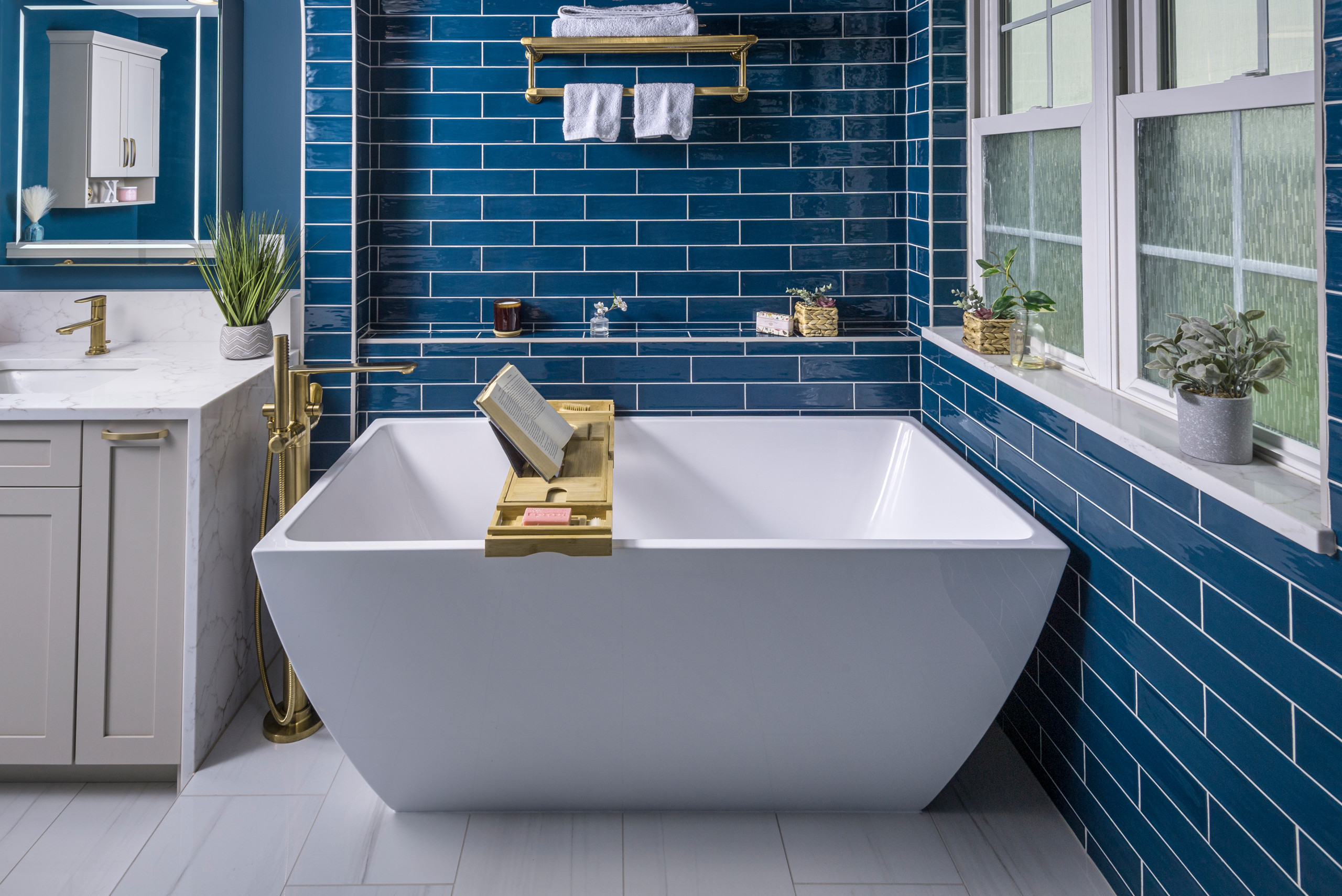 Beyond Beige - A Bold Blue Master Bath Transformation in Harrisburg, PA
