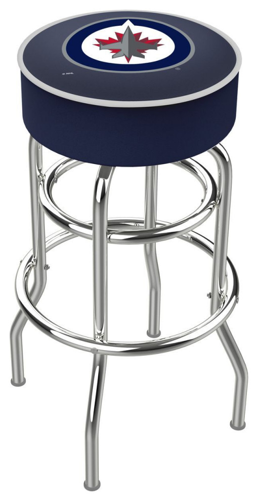 Holland L7C1 Winnipeg Jets 25" DoubleRing Counter Stool Chrome