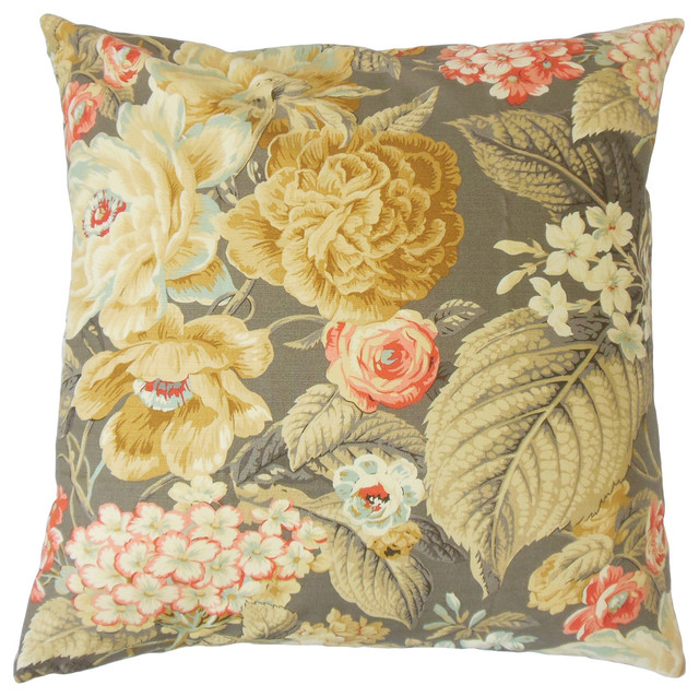 The Pillow Collection Zola Foliage Bedding Sham Antique Gold Standard//20 x 26,