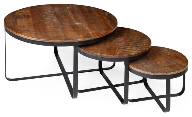 Sterling Nesting Tables Made From Reclaimed Indian Mango Wood Industrial Coffee Table Sets By Rustic Home Furnishings - Mango Wood Coffee Table India Sterling Nesting Tables Made From Reclaimed Indian Mango Wood Industrial Coffee Table Sets By Rustic Home Furnishings - Mango Wood Coffee Table India