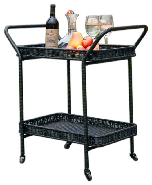 Jeco Inc Wicker Serving Cart - Tropical - Outdoor Serving Carts - by