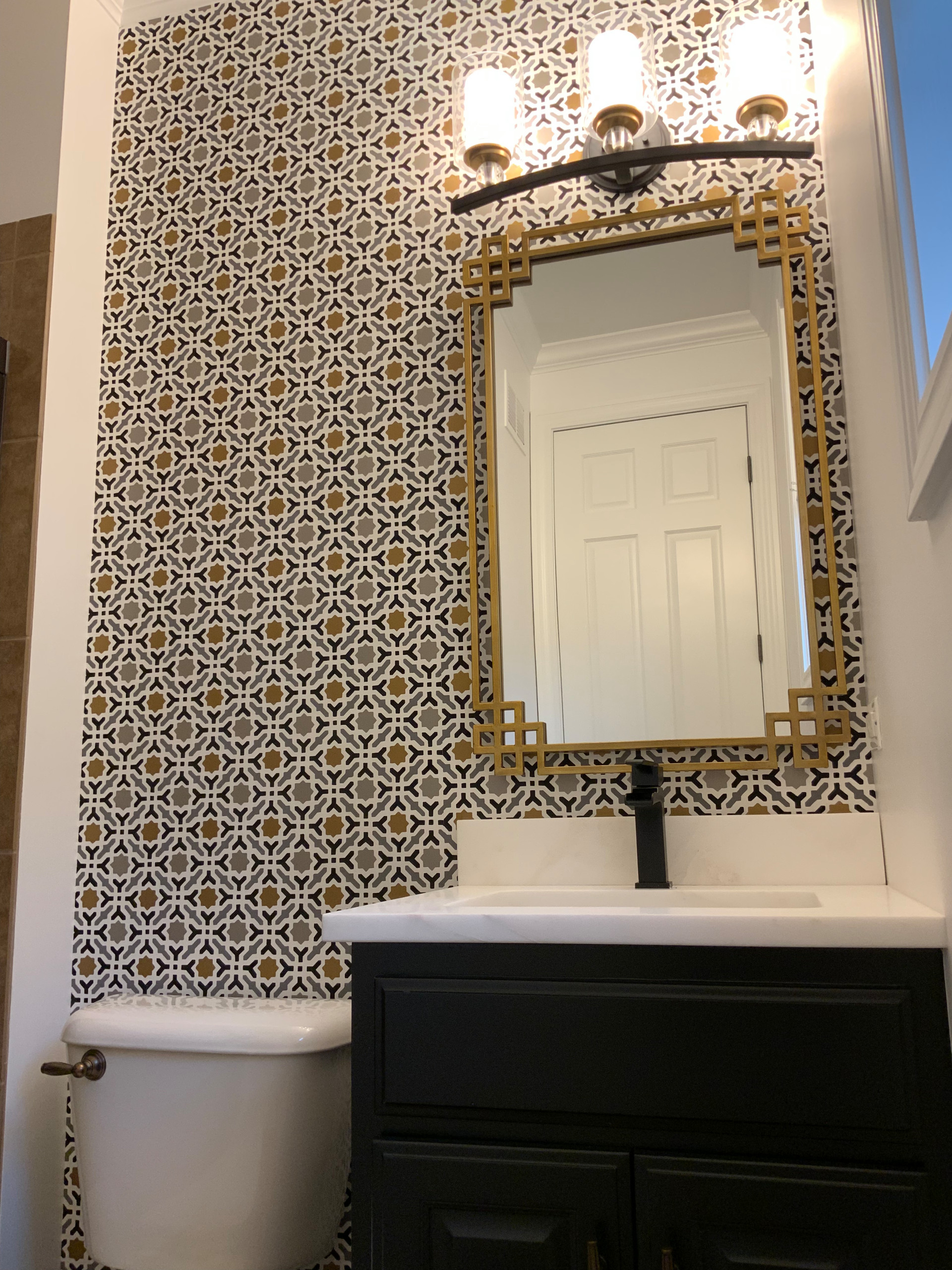 Transitional Home with Antique Brass Accents