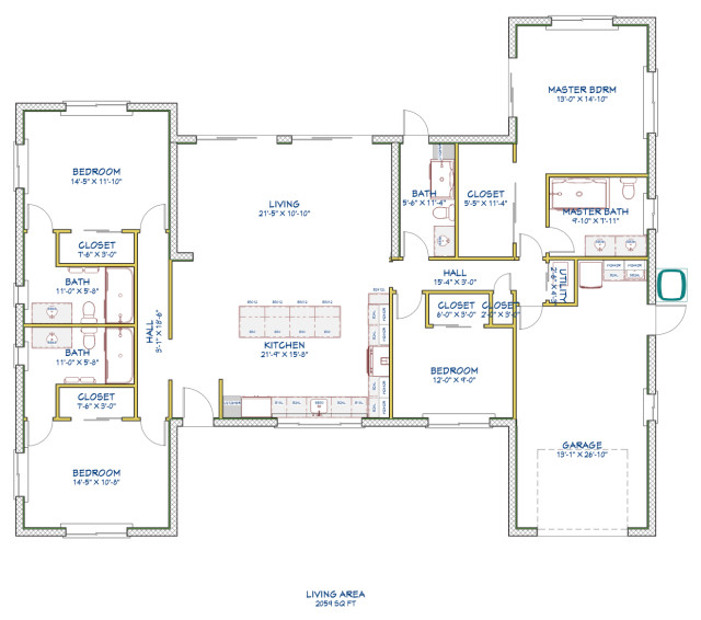 Open Plan Ranch Conversion transitional-floor-plan
