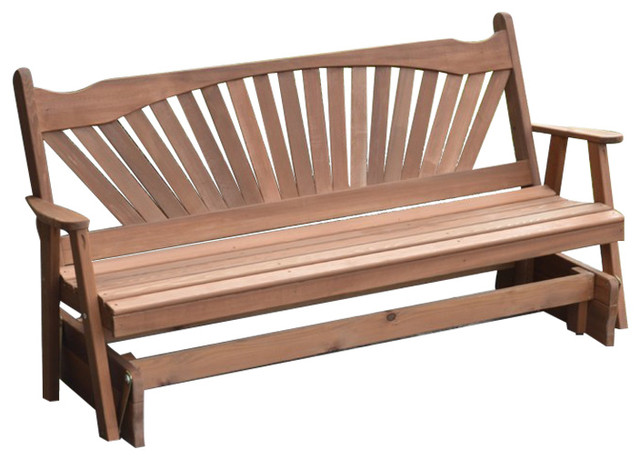Cedar Fanback Glider Bench Traditional Outdoor Gliders By