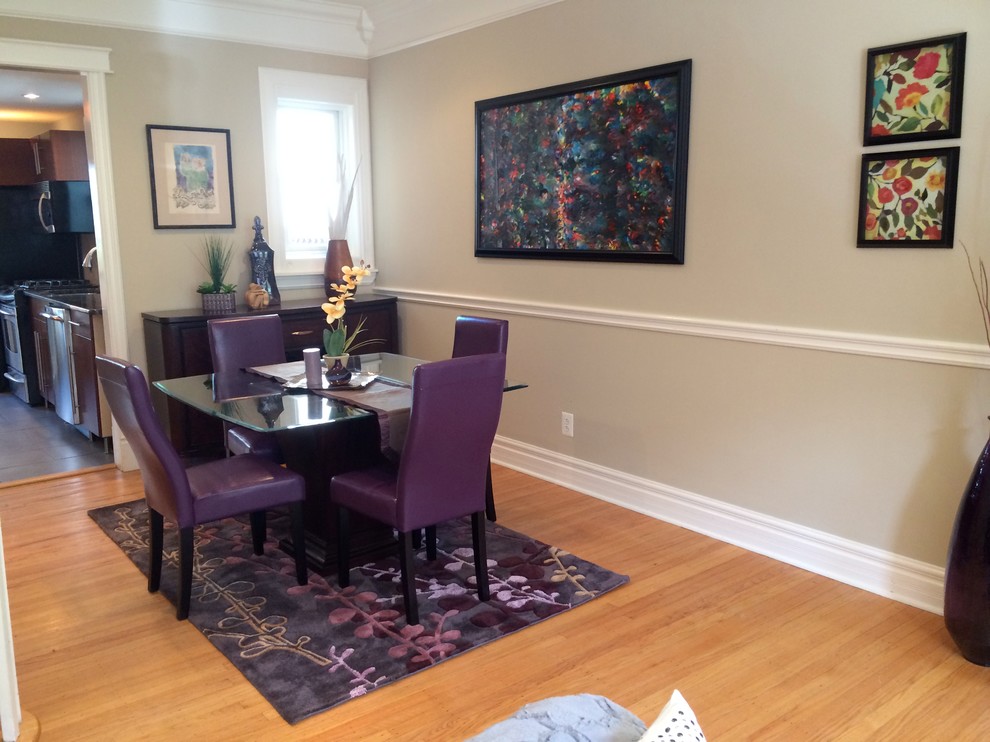 Example of a classic enclosed dining room design in Philadelphia with beige walls and no fireplace
