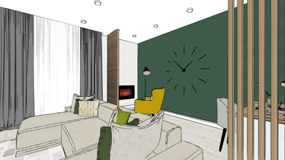 Гостиная (интерьерный скетчинг)