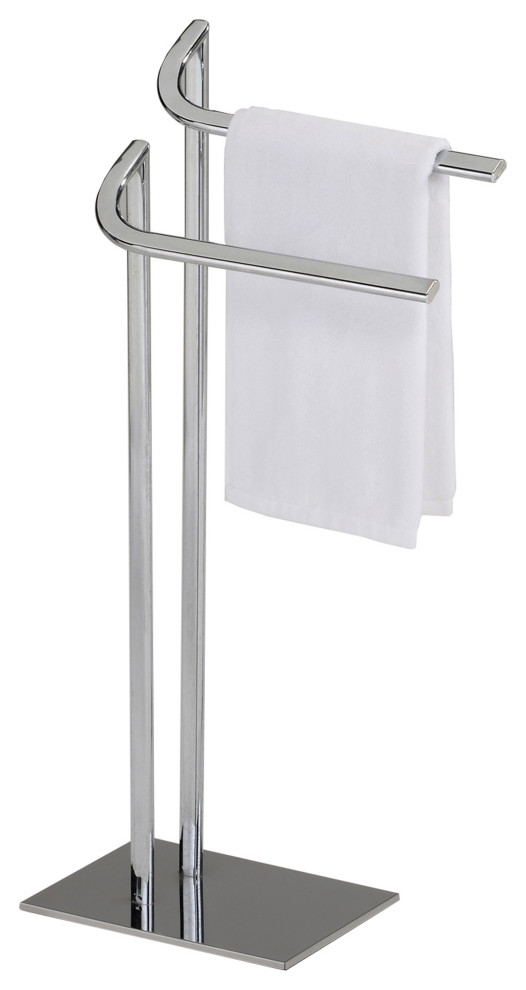 Canaday Freestanding Bathroom Towel Rack With Two Bars, Stainless Steel ...