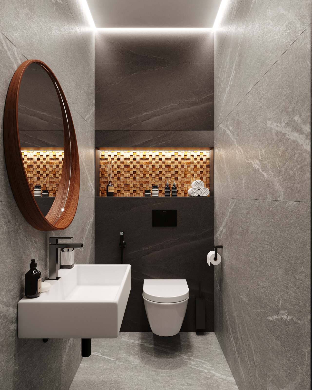 Трехкомнатная квартира для семьи из 4 человек с монохромным интерьером