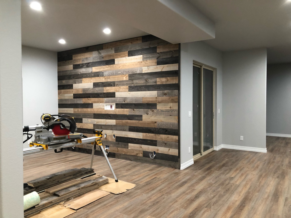 Shiplap wall and baseboards