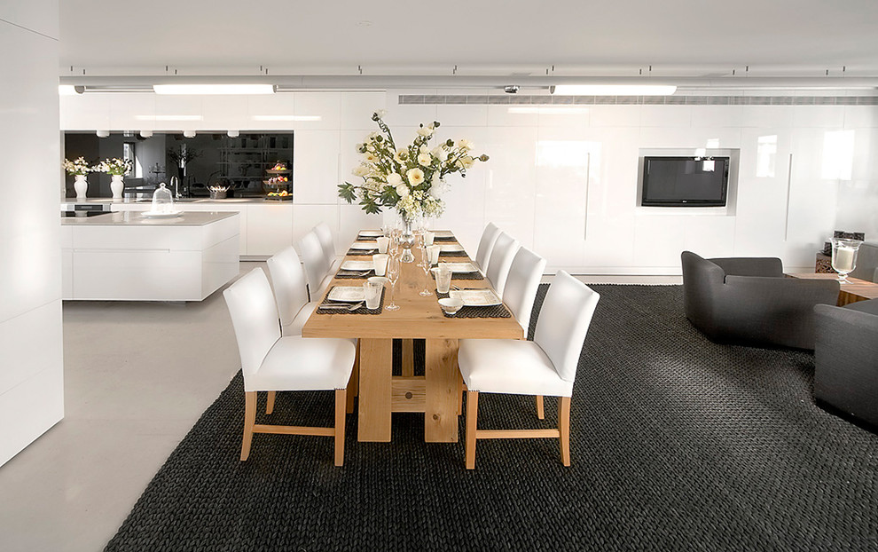 Photo of a contemporary open plan dining in Other.